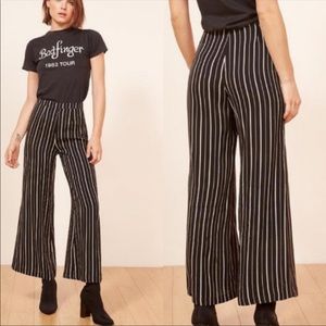 Reformation Clare Striped Wide Leg Pants 10